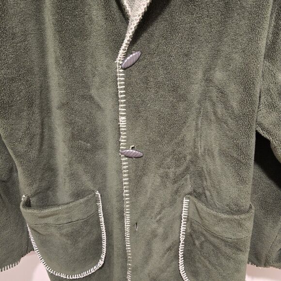 Vtg Quality Goods Canada Winter Nature Heavy Fleece Reversible Coat Jacket M/L - Picture 12 of 16